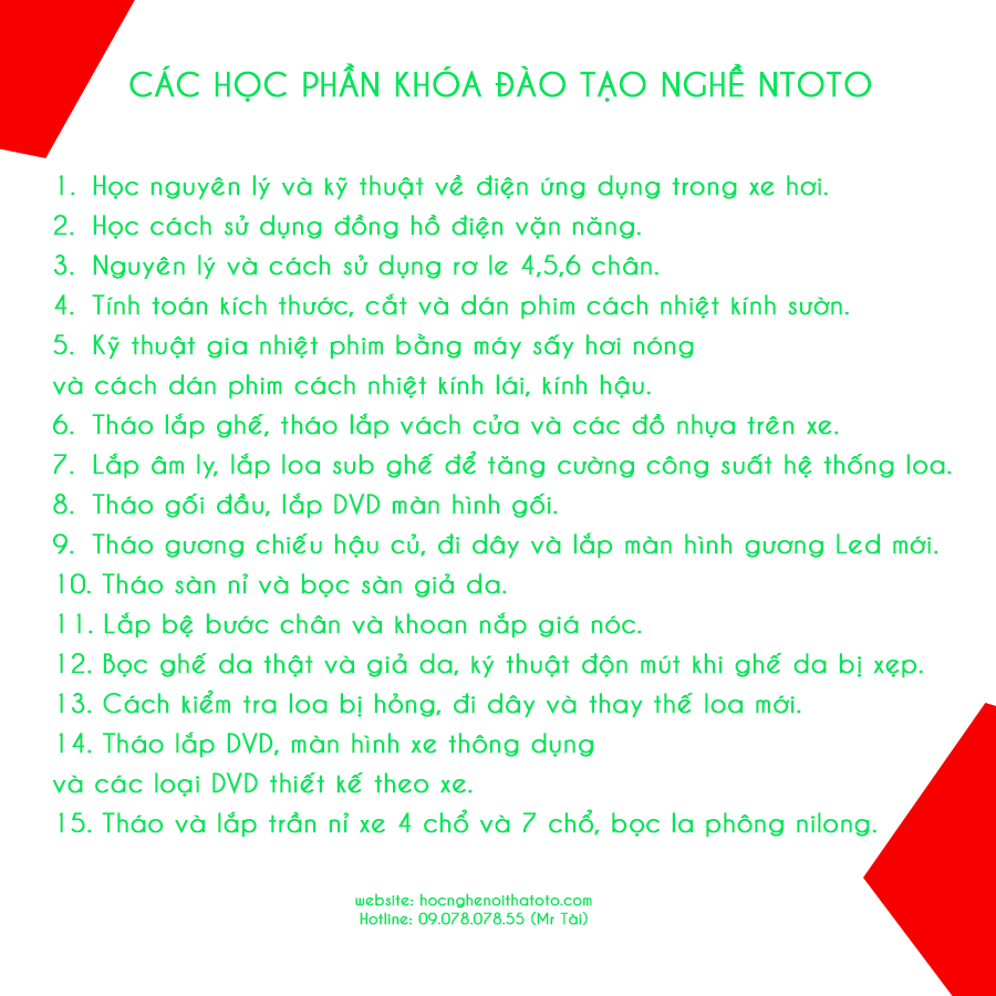 Đào tạo nghề nội thất ô tô